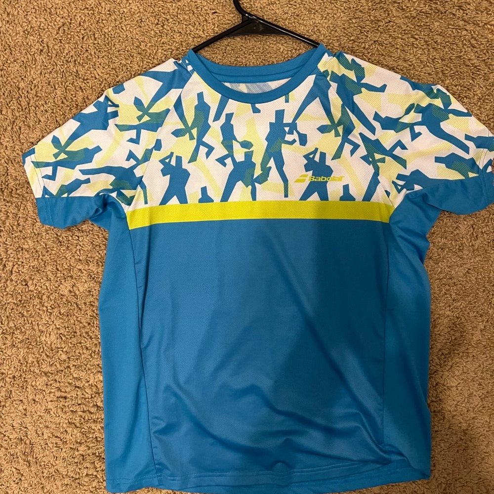 NWOT Babolat Boys dri-fit Compete Crew Neck tennis shirt  - Size 12-14